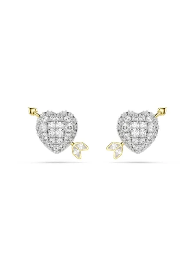 Idyllia White Crystal Mixed Plating Stud Earrings